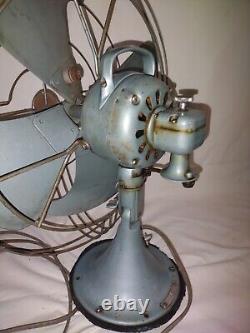 Ventilateur oscillant en métal Vintage GE General Electric Vortalex 18 à trois vitesses