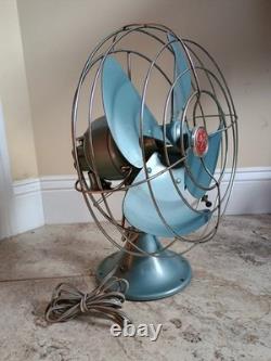 Ventilateur oscillant vintage GE General Electric F12V43 industriel vert