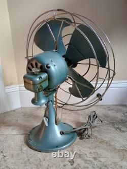 Ventilateur oscillant vintage GE General Electric F12V43 industriel vert