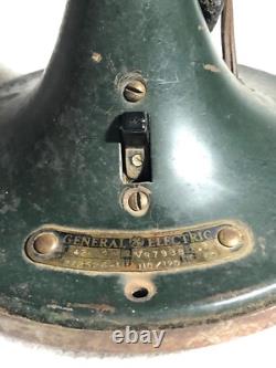 Ventilateur oscillant vintage GE General Electric petite taille cage en fil OD vert fonctionne
