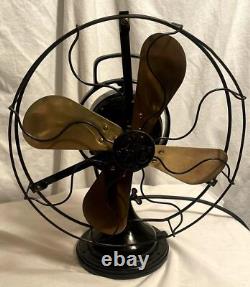 Ventilateur oscillant vintage General Electric à 3 vitesses, modèle avec lames en laiton fonctionne