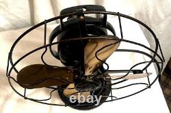 Ventilateur oscillant vintage General Electric à 3 vitesses, modèle avec lames en laiton fonctionne