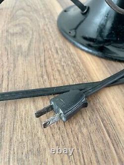 Ventilateur oscillant vintage restauré GE General Electric à 4 pales en acier lourd noir