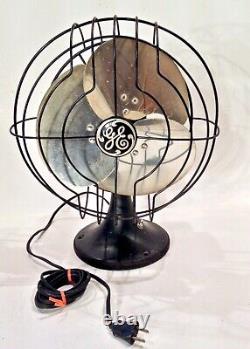 Ventilateur silencieux vintage General Electric Cat # 49x723 GE pour pièces ou réparation en bon état
