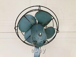 Ventilateur sur pied vintage General Electric GE bleu