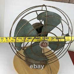 Ventilateur vintage GE General Electric oscillant à 3 vitesses FM12V43 USA N° 04 Fonctionne