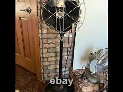 Ventilateur vintage General Electric original à base verte foncée fonctionne