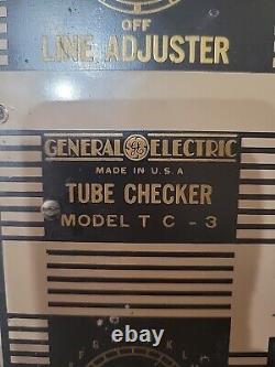 Vérificateur de tubes Vintage General Electric GE Modèle TC-3 T C 3 Support de tube Hifi