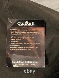 Veste Carhartt J130 Mos Sandstone vintage General Electric homme XLT neuve avec étiquette