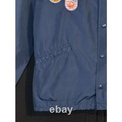 Veste vintage General Electric Trident Launch Team bleue à boutons-pression, taille S, avec 35 patchs