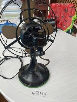 Vintage 12 General Electric Ge Cat. 75423 3 Vitesse Ventilateur De Bureau En Laiton Lame