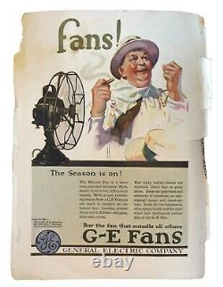 Vintage 1918 General Electric Ge Lame Métallique Oscillateur Ventilateur De Bureau 16 X 18 Travaux