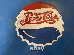 Vintage 1940's General Electric Double Dot Embossed Pepsi Cola Ice Chest Cooler