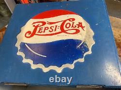 Vintage 1940's General Electric Double Dot Embossed Pepsi Cola Ice Chest Cooler