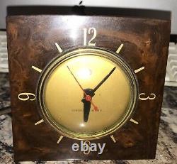 Vintage 1940s General Electric Bakelite Horloge #3h178 Ne Travaillant Pas À Mi-century Ge