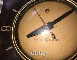 Vintage 1940s General Electric Bakelite Horloge #3h178 Ne Travaillant Pas À Mi-century Ge
