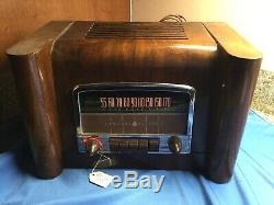 Vintage 1941 Ge L-660 Police Radio Tube Band Noyer Case Dashboard Car Design