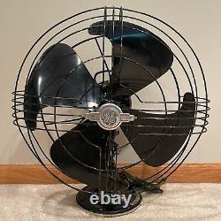 Vintage 1947 Général Electric 49X936 Vortalex 16 Ventilateur de table oscillant RARE en très bon état (VGC)