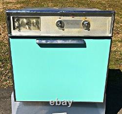 Vintage 1950 Ge General Electric Oven Turquoise/aqua Blue MCM Intégré
