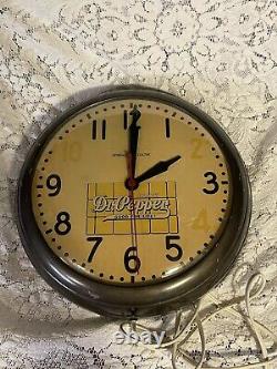 Vintage 1950s General Electric 15 Pouces Dr. Pepper Bon Pour La Vie Horloge Ronde