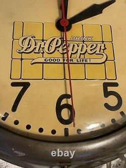 Vintage 1950s General Electric 15 Pouces Dr. Pepper Bon Pour La Vie Horloge Ronde