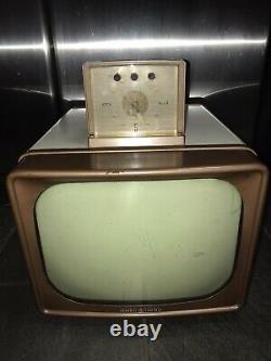 Vintage 1956 Ge General Electric Portable 12 Tv Tv Réveil Rare