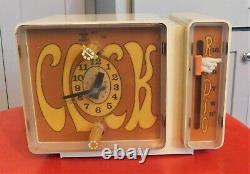Vintage 1969 General Electric C3300a Horloge De Travail Radio Groovy Été D'amour