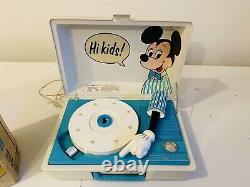 Vintage 1970 Disney Mickey Phonographes Ge Youth Phonographe Original Box