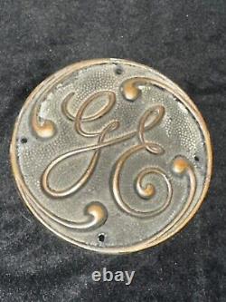 Vintage 4.5 GE Plaque en bronze d'origine General Electric Original Lourd non mince