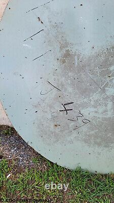 Vintage 48 Ge Porcelaine Émail Panneau Publicitaire Meatball Monogram Rouge Blanc Ren