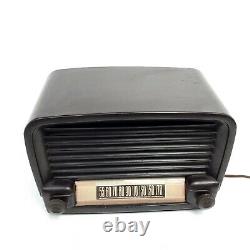 Vintage Ge Bakelite Tube Radio Brown 1950's General Electric MCM Tabletop Works