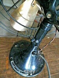 Vintage Ge General Electric 16 Fan Brass Blades Spec N0. 78x233 Fonctionne Amende