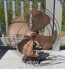 Vintage Ge General Electric 16 Vortalex Ventilateur De Bureau Oscillant 3 Speed Fm16v1