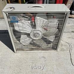Vintage Ge General Electric 3-speed 22.5 Box Fan Cadre En Métal 5 Lames Hlbn