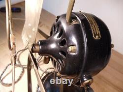 Vintage Ge General Electric Fan Brass Blade/cage Works Great Big Motor Joug Nice