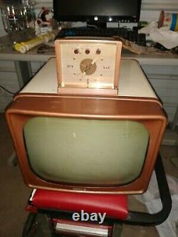 Vintage Ge General Electric Portable 12 Tv Tv Réveil Rare 2 Ton