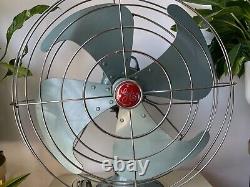 Vintage Ge General Electric Vortalex 3 Vitesse Fm16v23 Ventilateur De Cage Oscillante 16