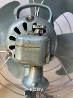 Vintage Ge General Electric Vortalex 3 Vitesse Fm16v23 Ventilateur De Cage Oscillante 16