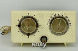 Vintage Ge Modèle 564 Tube Clock Am Radio 1954 Jet Age Excellent Travail