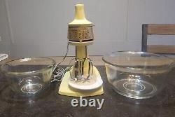 Vintage Ge Stand Mixer, 1940-50s, Works Flawless, 12 Réglages, Rare, Bowls