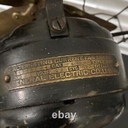 Vintage Ge Ventilateur Électrique Général Lame En Laiton Cage Works Great Auu 34017