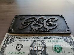 Vintage Gec General Electric Co. Plaque Signe Locomotive Angleterre Plate Logo Fan