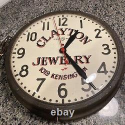 Vintage General Electric 16 Horloge Murale Clayton Jewelers Works Great USA