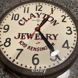 Vintage General Electric 16 Horloge Murale Clayton Jewelers Works Great USA