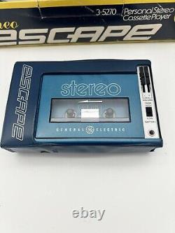 Vintage General Electric 3-5270a Stereo Escape Portable Stereo Cassette Player