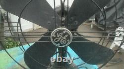 Vintage General Electric 4 Blade Oscillant 3 Speed 14 Fan Works! Antique G E