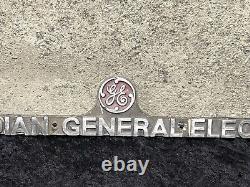 Vintage General Electric Canadian Ge Train Ou Electric Motor Nameplate Plaque
