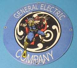 Vintage General Electric Co Gaz Porcelaine Thor Essence Service Plaque De Pompe