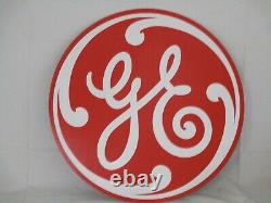 Vintage General Electric Disc 24 Inch Sign Metal With Orig Paper Nos Gas Oil