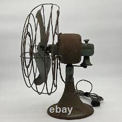 Vintage General Electric GE Vortalex 18 Ventilateur de table de bureau haut rouillé oscillant